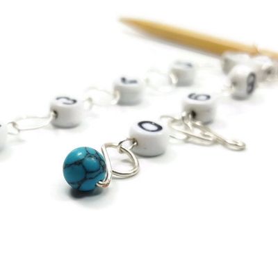 Turquoise Knitting Row Counter - Small (up to US 4 needle/E hook)