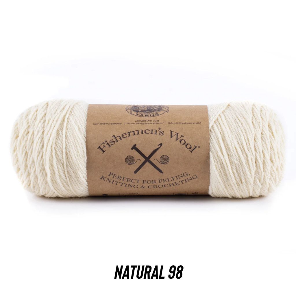 Lion Brand Fisherman&#39;s Wool Yarn, Color: Natural 98, Size: Worsted