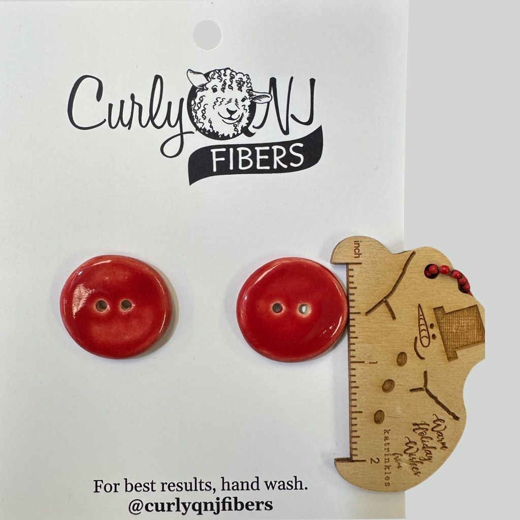 Curly Q Fibers Ceramic Buttons