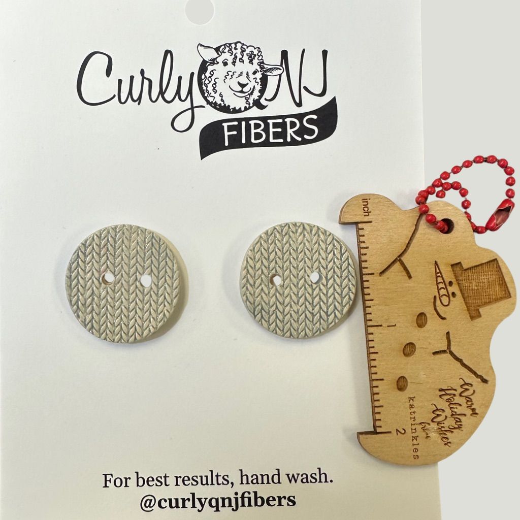 Curly Q Fibers Ceramic Buttons