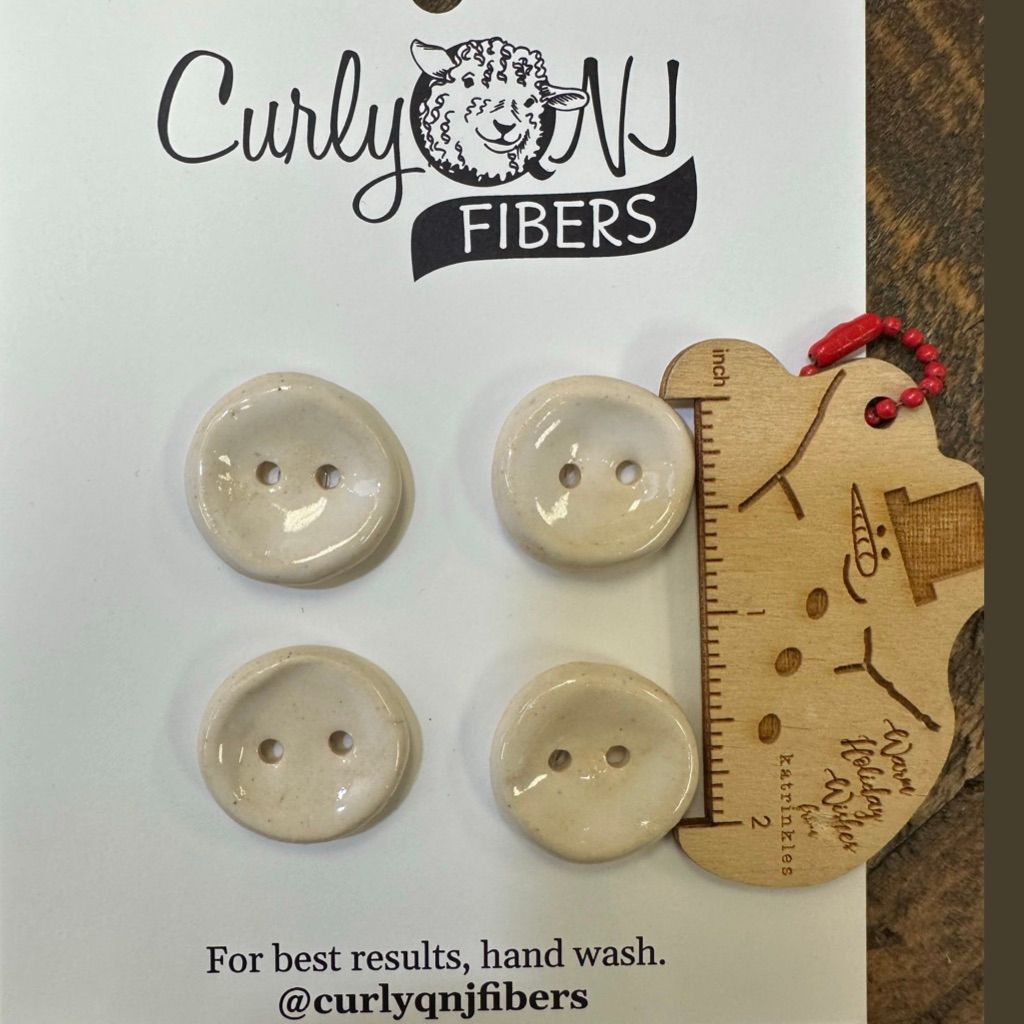 Curly Q Fibers Ceramic Buttons