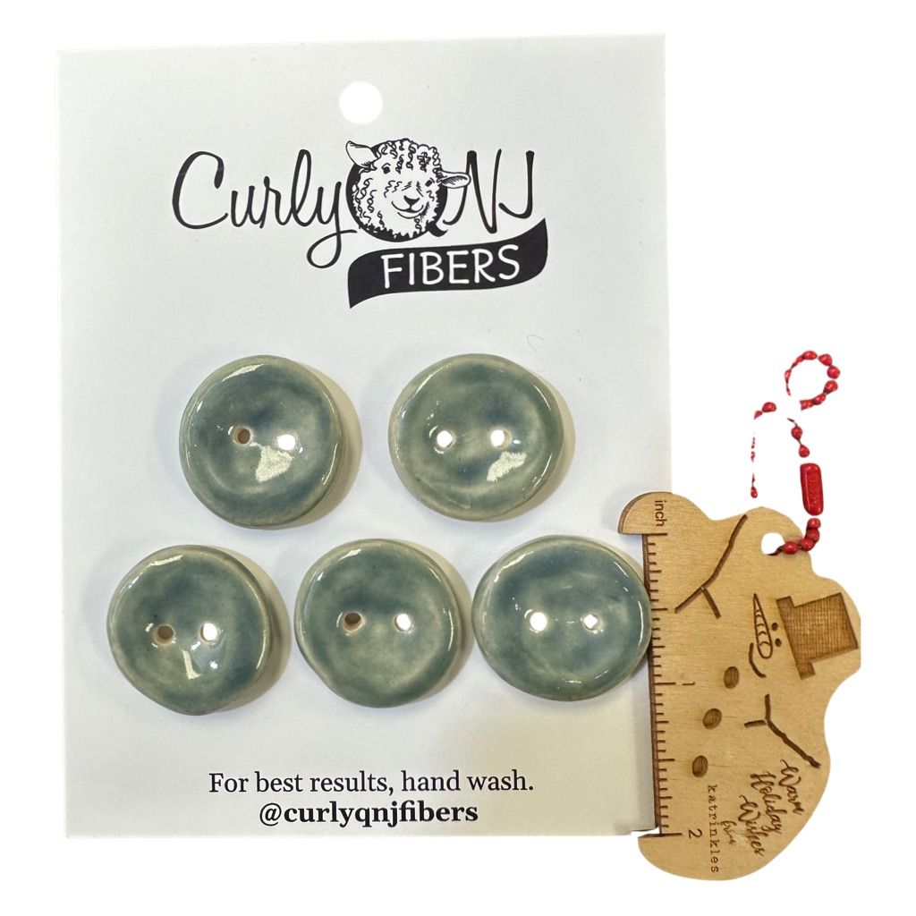 Curly Q Fibers Ceramic Buttons