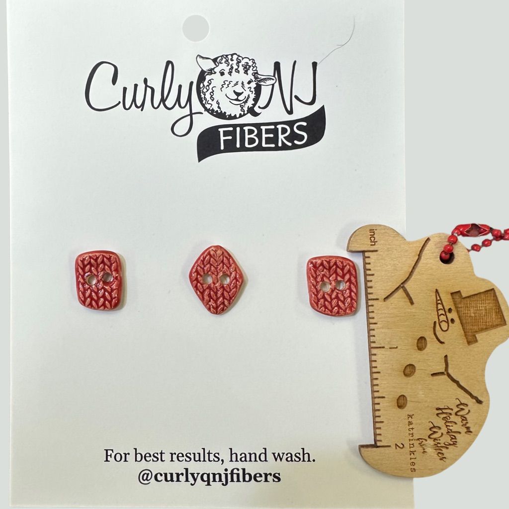 Curly Q Fibers Ceramic Buttons