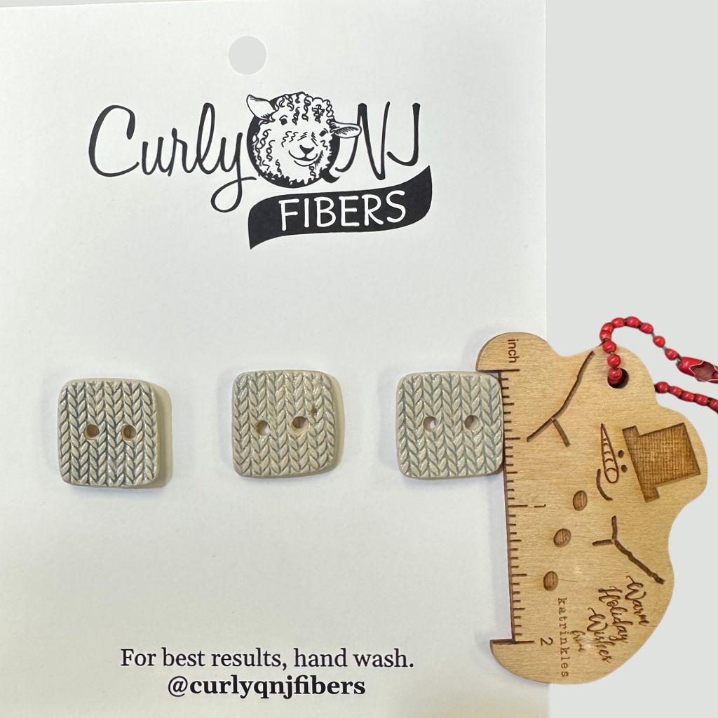 Curly Q Fibers Ceramic Buttons