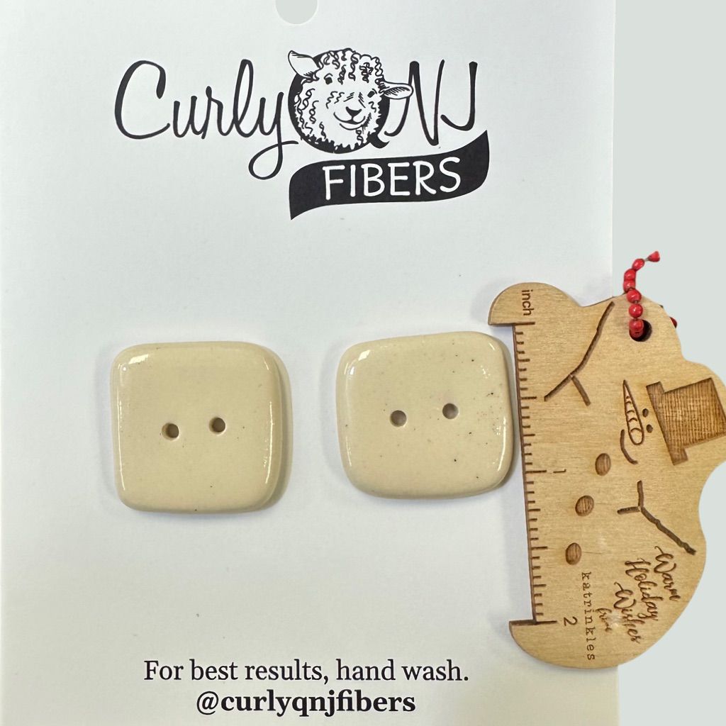 Curly Q Fibers Ceramic Buttons