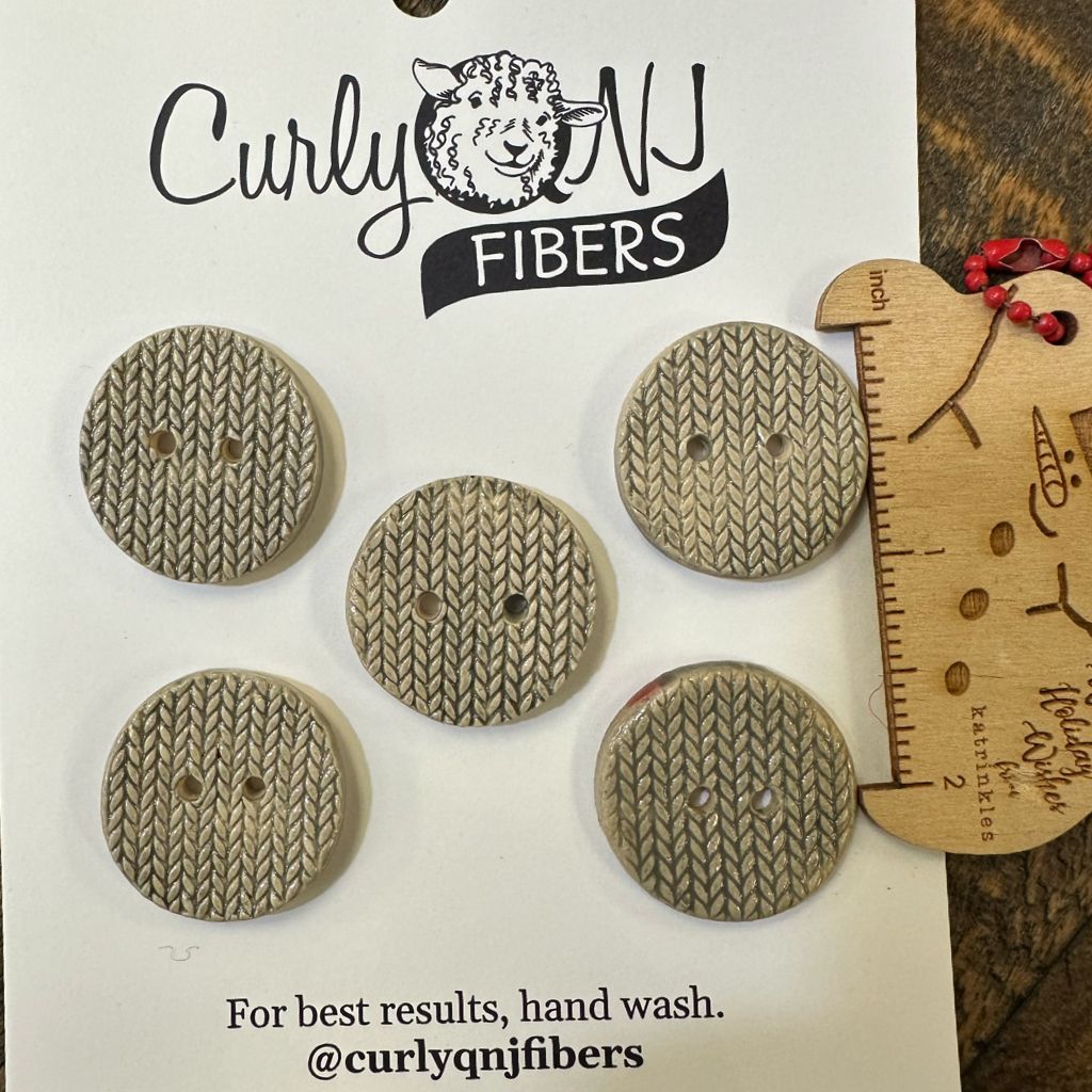 Curly Q Fibers Ceramic Buttons