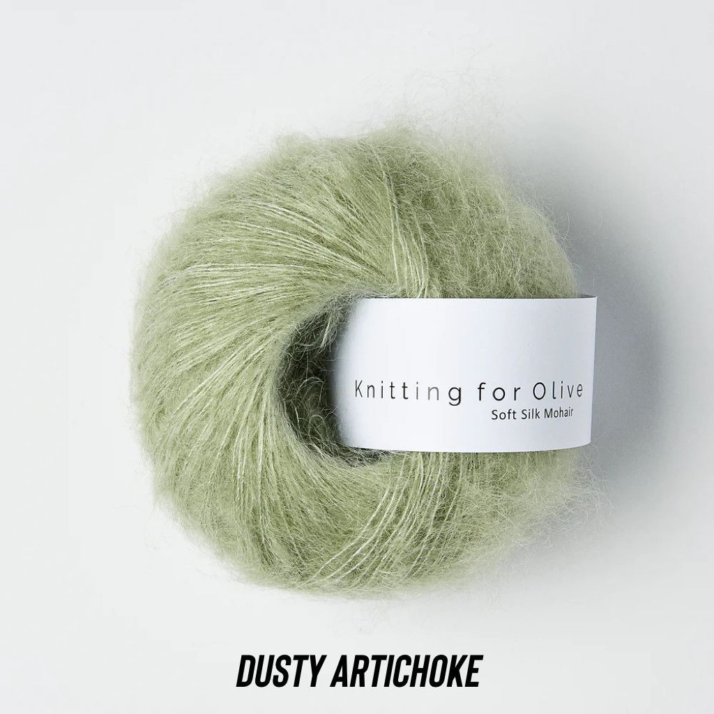 Knitting for Olive - Soft Silk Mohair, Color: Dusty Artichoke - Stovet Artiskok, Weight: Lace