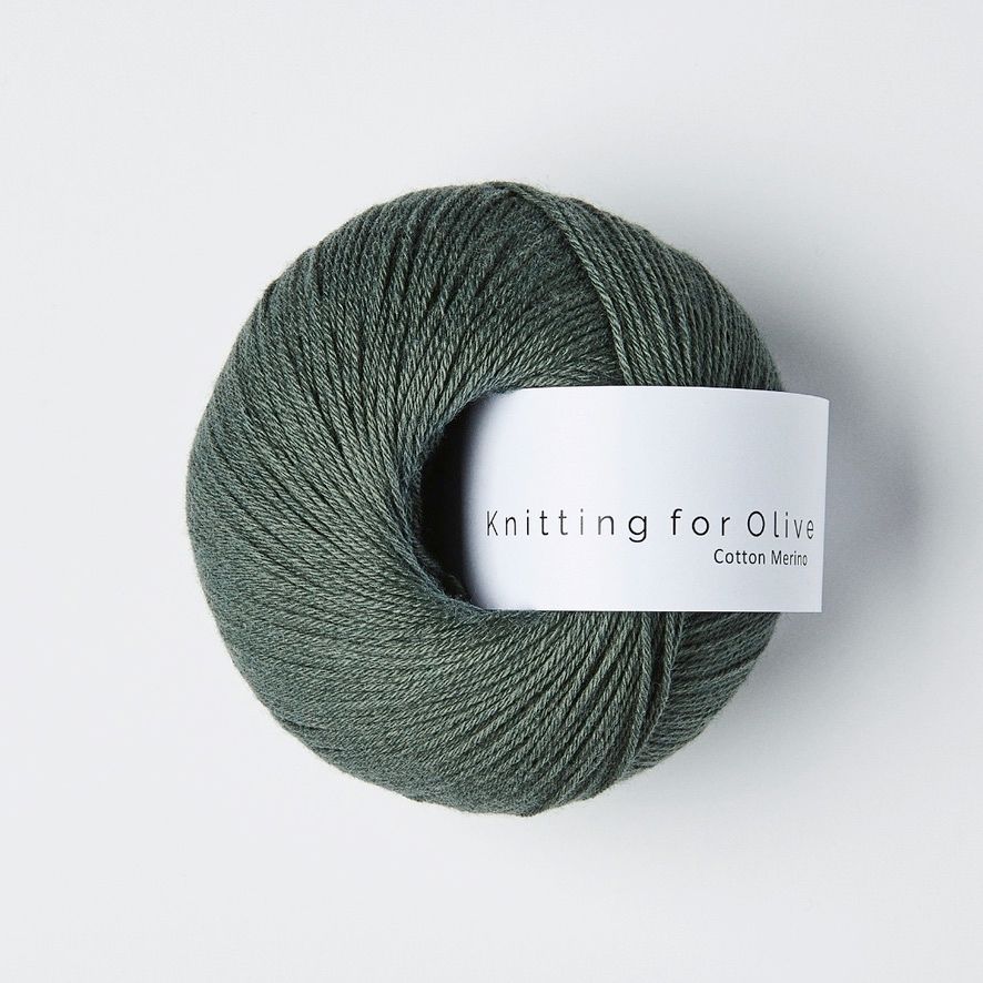 Knitting for Olive - Cotton/Merino, Color: Dark Sea Green - Mork Sogron, Weight: Fingering