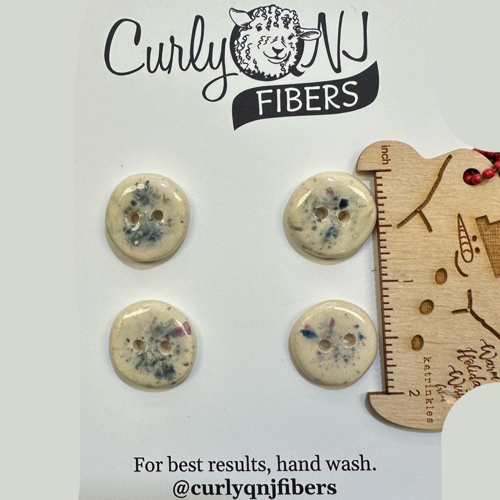 Curly Q Fibers Ceramic Buttons