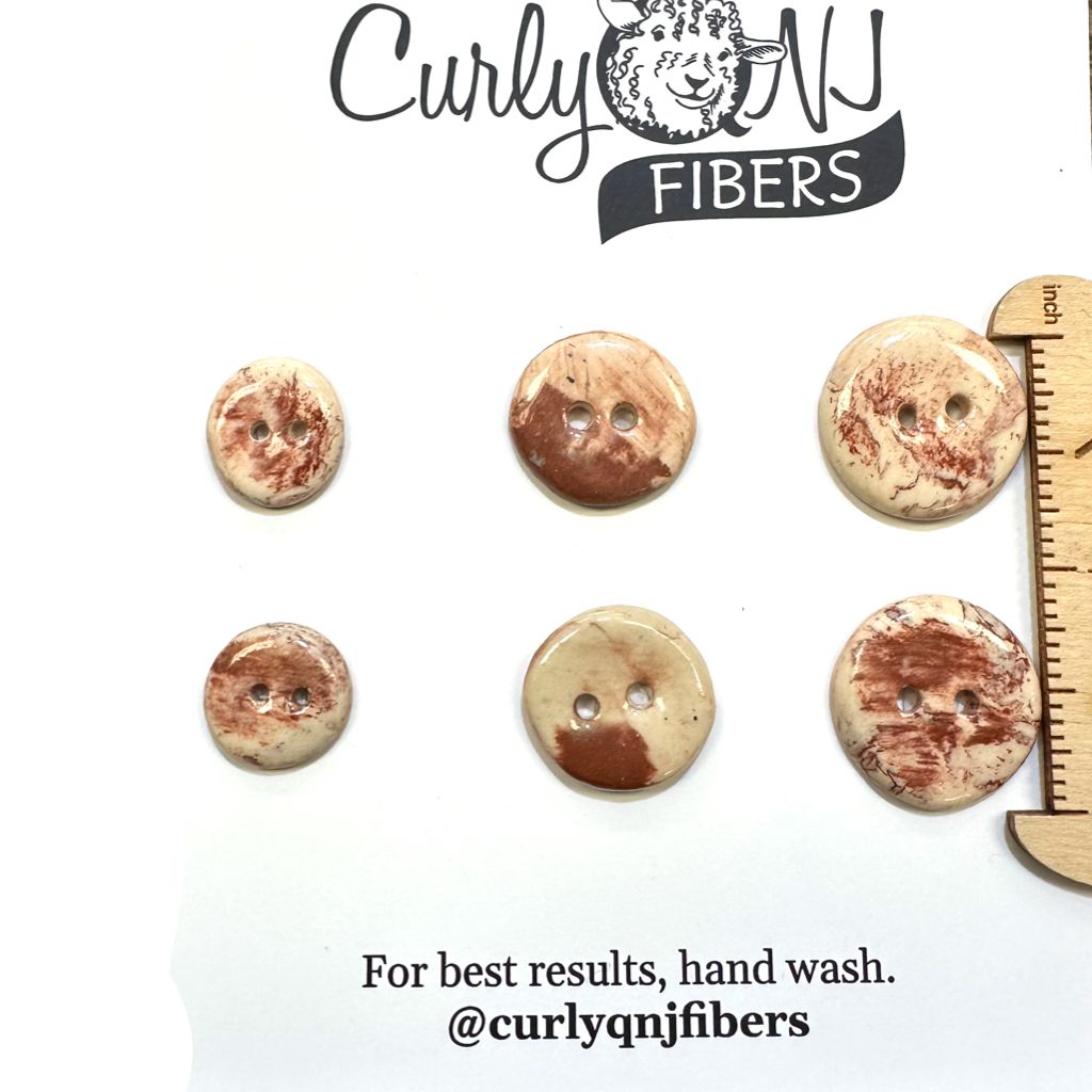 Curly Q Fibers Ceramic Buttons