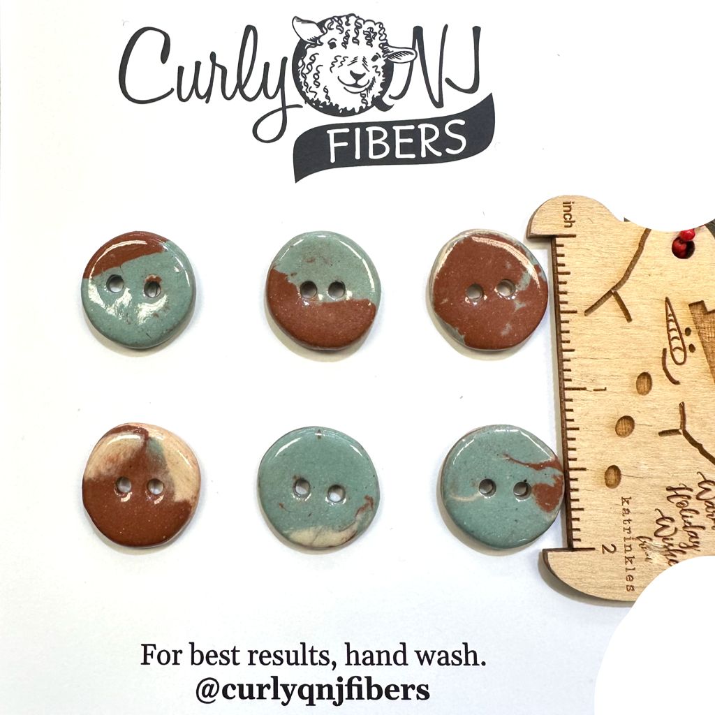 Curly Q Fibers Ceramic Buttons