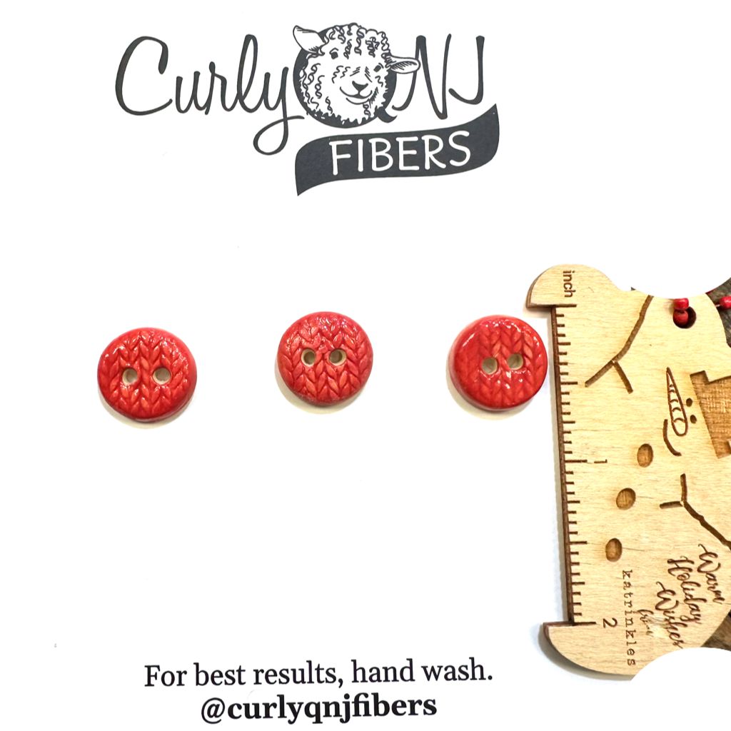 Curly Q Fibers Ceramic Buttons