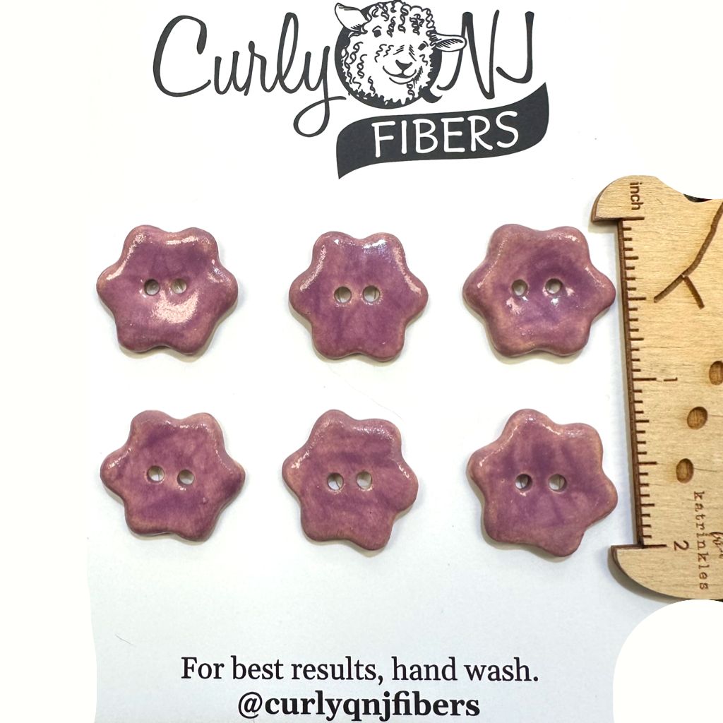 Curly Q Fibers Ceramic Buttons