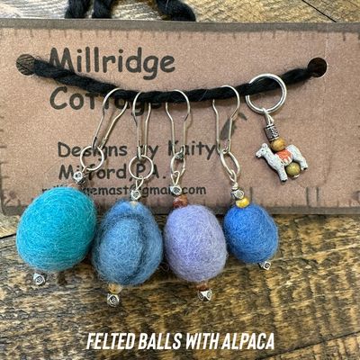 Stitch Marker - Felted Balls with Alpaca