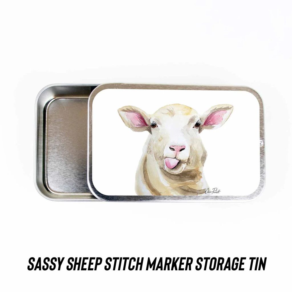 Sassy Sheep Stitch Marker Storage Tin - Small