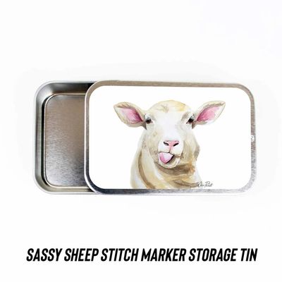Sassy Sheep Stitch Marker Storage Tin - Small