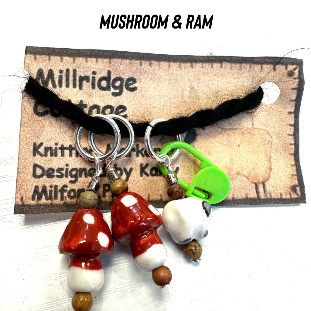 Stitch Marker - Mushroom &amp; Ram