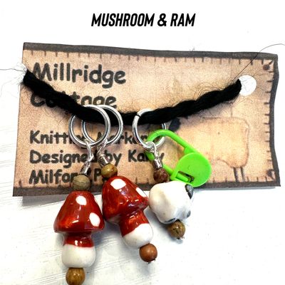 Stitch Marker - Mushroom &amp; Ram