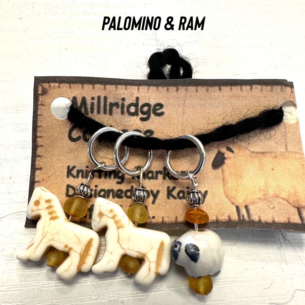 Stitch Marker - 3 pc Palomino Horse &amp; Ram