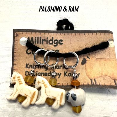 Stitch Marker - 3 pc Palomino Horse &amp; Ram