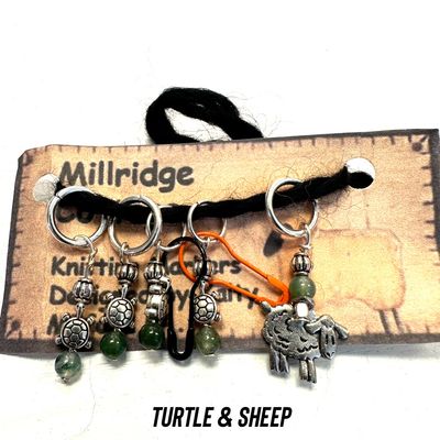 Stitch Marker - 5 pc - Turtles &amp; Sheep