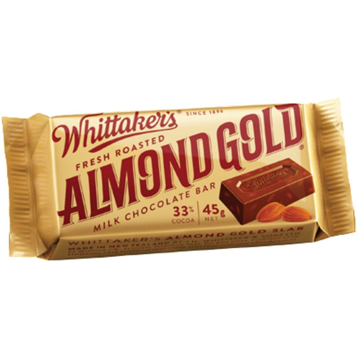 Whittakers Almond Gold Slab 50g