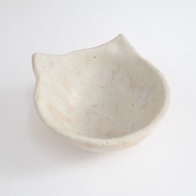 Hand-build Stoneware Cat bowl I, food safe