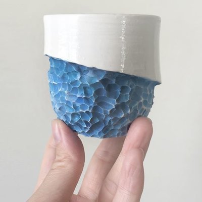 Connect with nature - ocean blue, ceramic, handmade, coffee lovers, gift, coffee cup