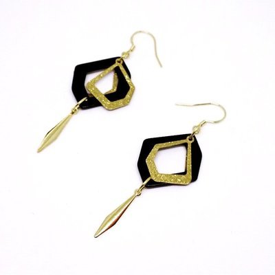 Shiny earrings - Handmade drop earrings, 925 golden hook, beauty, fashion jewellery