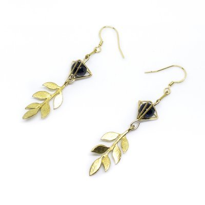 Golden sprout - On sale, 925 golden hook, long earrings, Hong Kong design, fashion jewellery