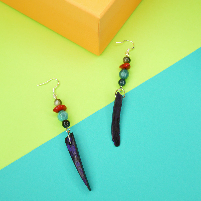 Tropical earrings - Special price, sale, summer accessories, earrings, wooden