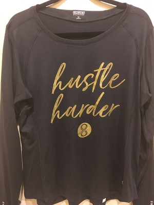 "Hustle Harder" Full Sleeve - Charcoal