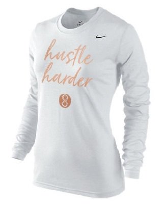 "Hustle Harder" Full Sleeve - White