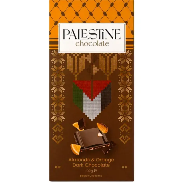 Palestine Chocolate 57% Dark Chocolate Almonds &amp; Orange 100g