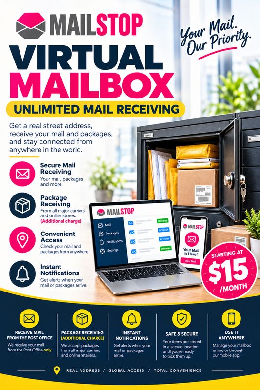 Virtual Mailbox Unlimited Mail Receiving