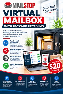 Virtual Mailbox with Package Receiving Virtual Mailbox with Package Receiving