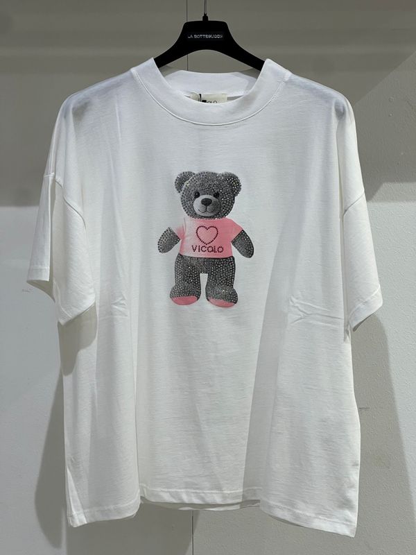 T-Shirt Vicolo "Teddy glitterato" TAGLIA UNICA