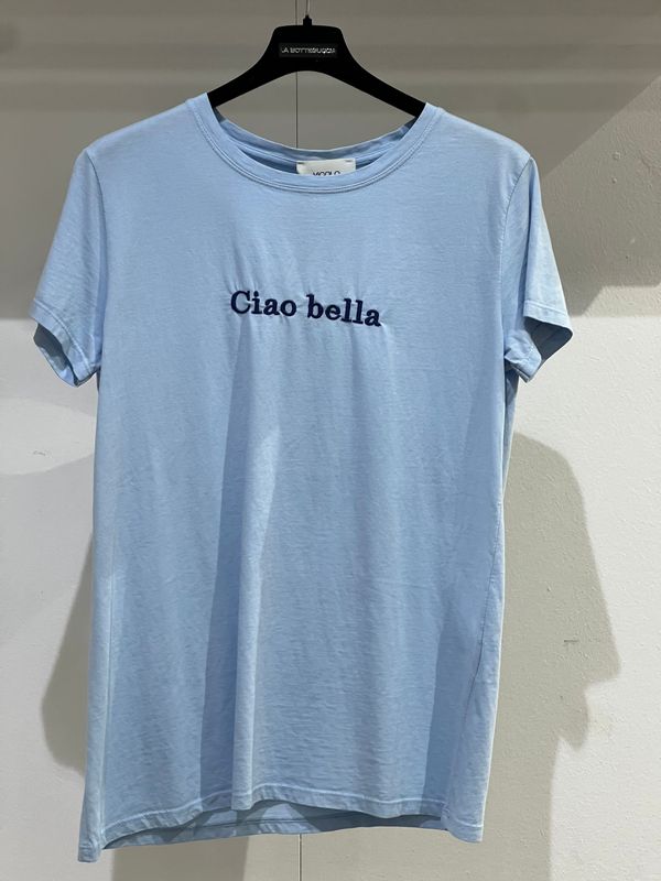 T-Shirt Vicolo "Ciao bella" azzurra TAGLIA UNICA