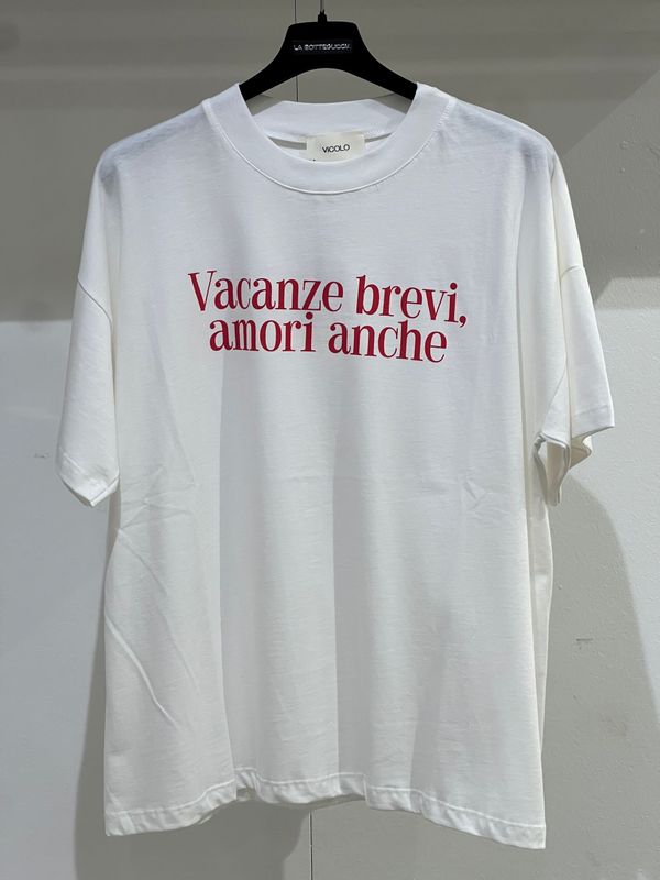 T-Shirt Vicolo "Vacanze brevi, amori anche" TAGLIA UNICA