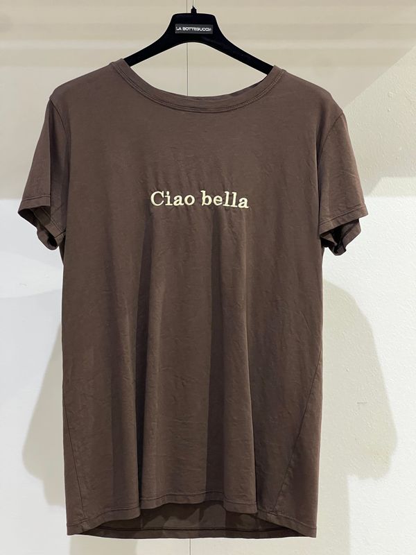 T-Shirt Vicolo "Ciao bella" marrone TAGLIA UNICA