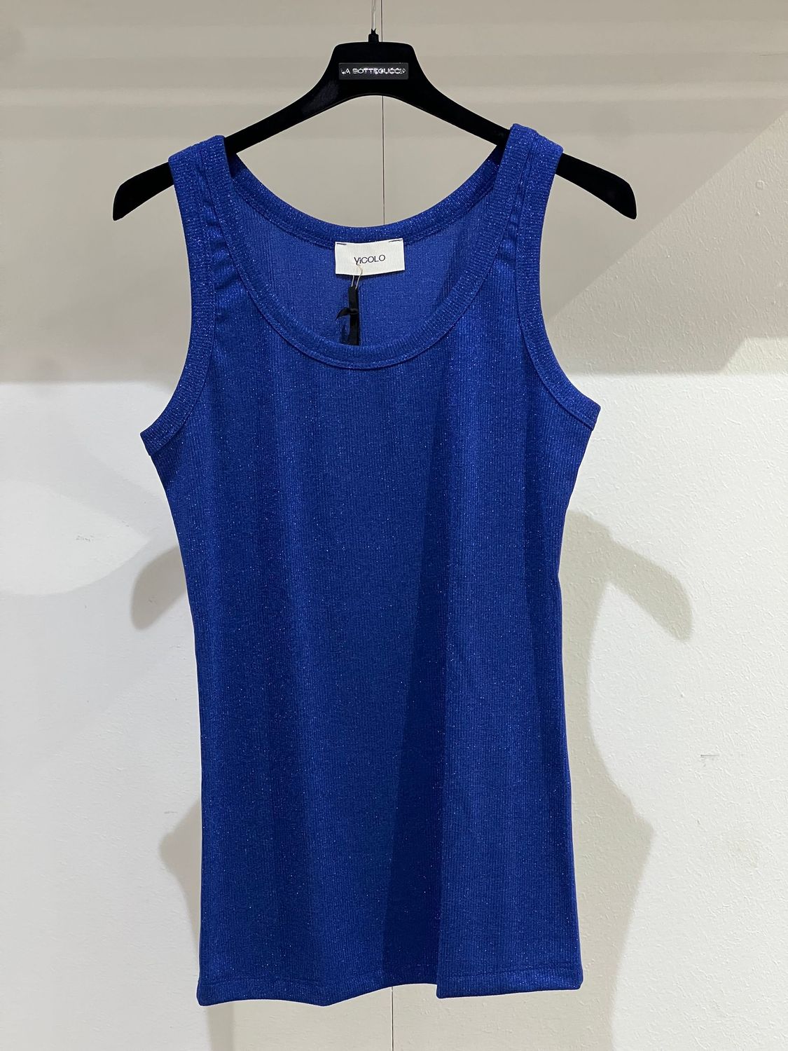 Canotta in lurex Vicolo blu elettrico