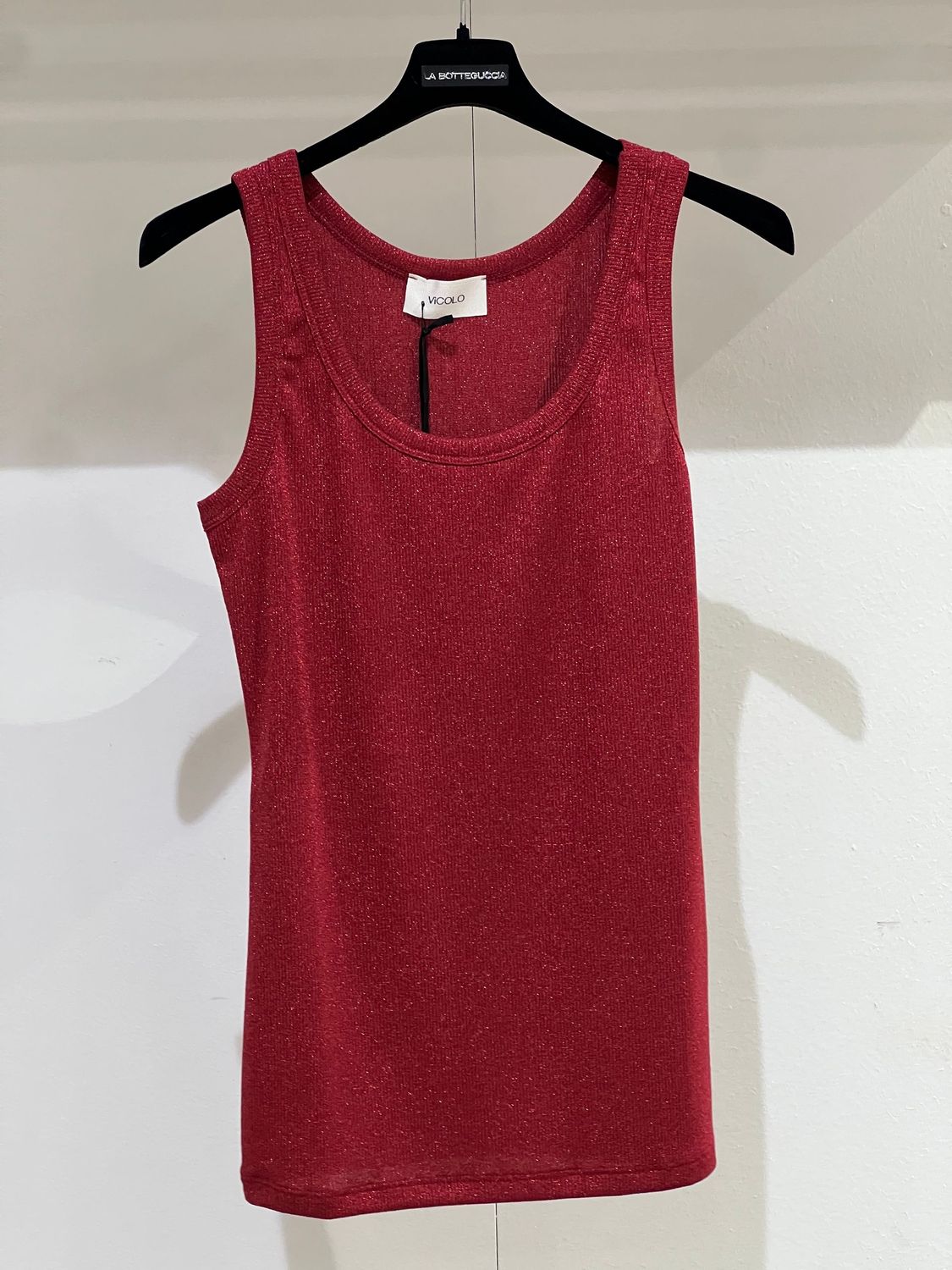 Canotta in lurex Vicolo rosso