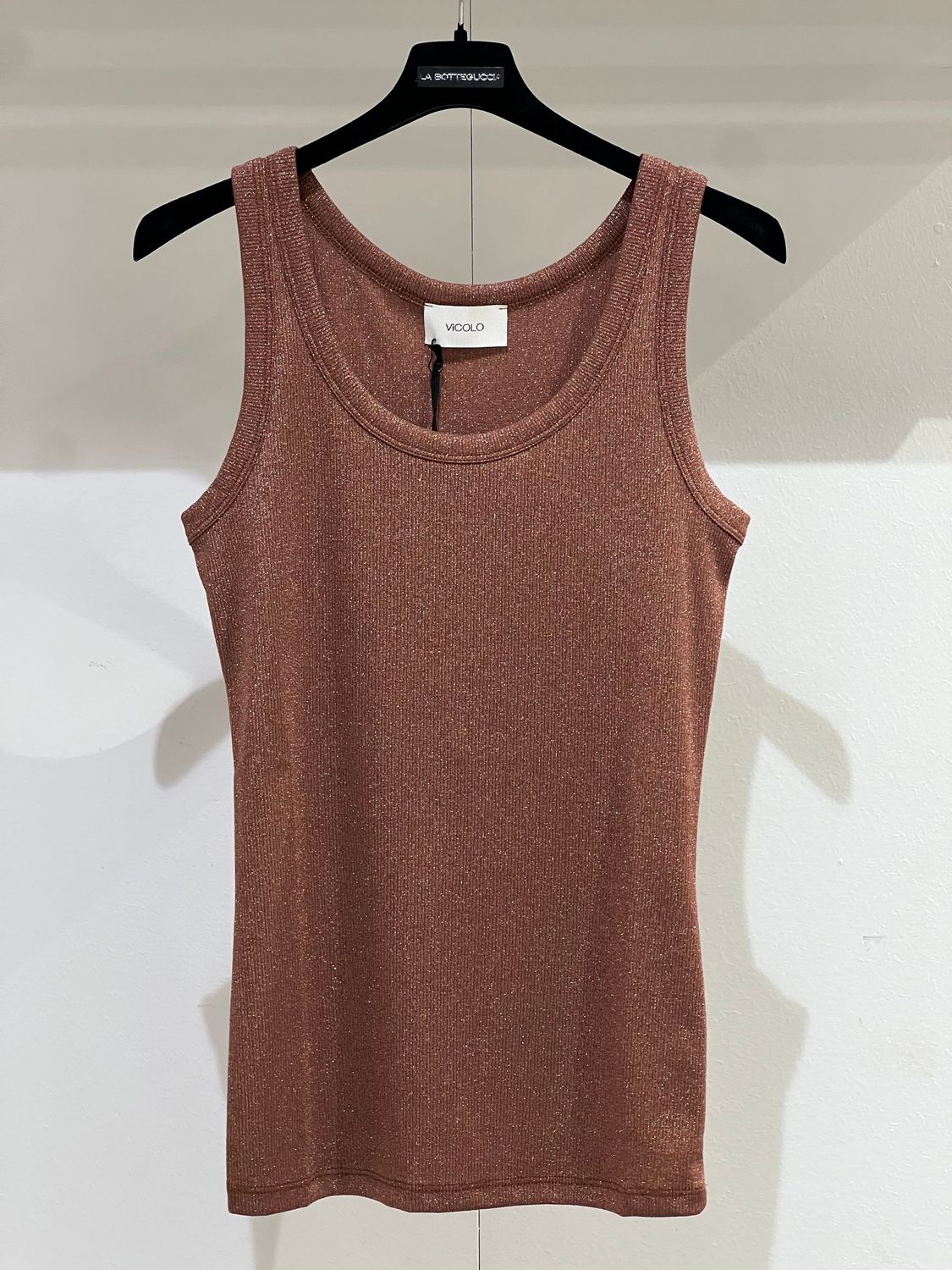 Canotta in lurex Vicolo marrone