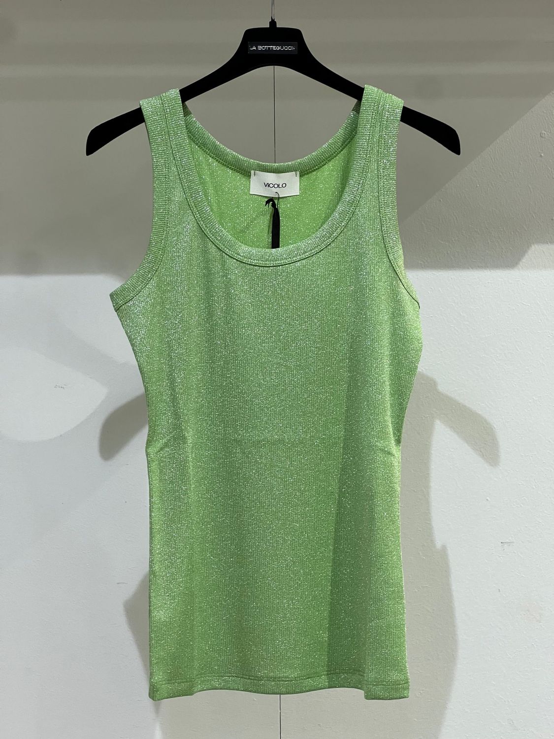 Canotta in lurex Vicolo verde acido