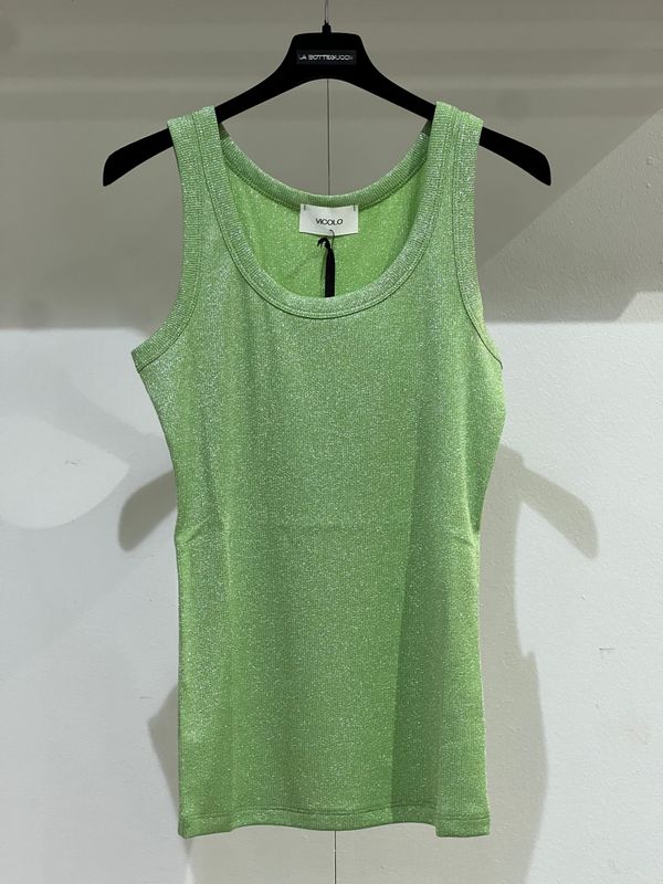 Canotta in lurex Vicolo verde acido