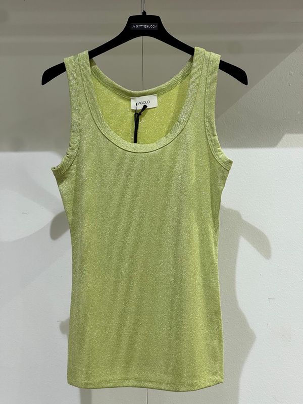Canotta in lurex Vicolo verde lime