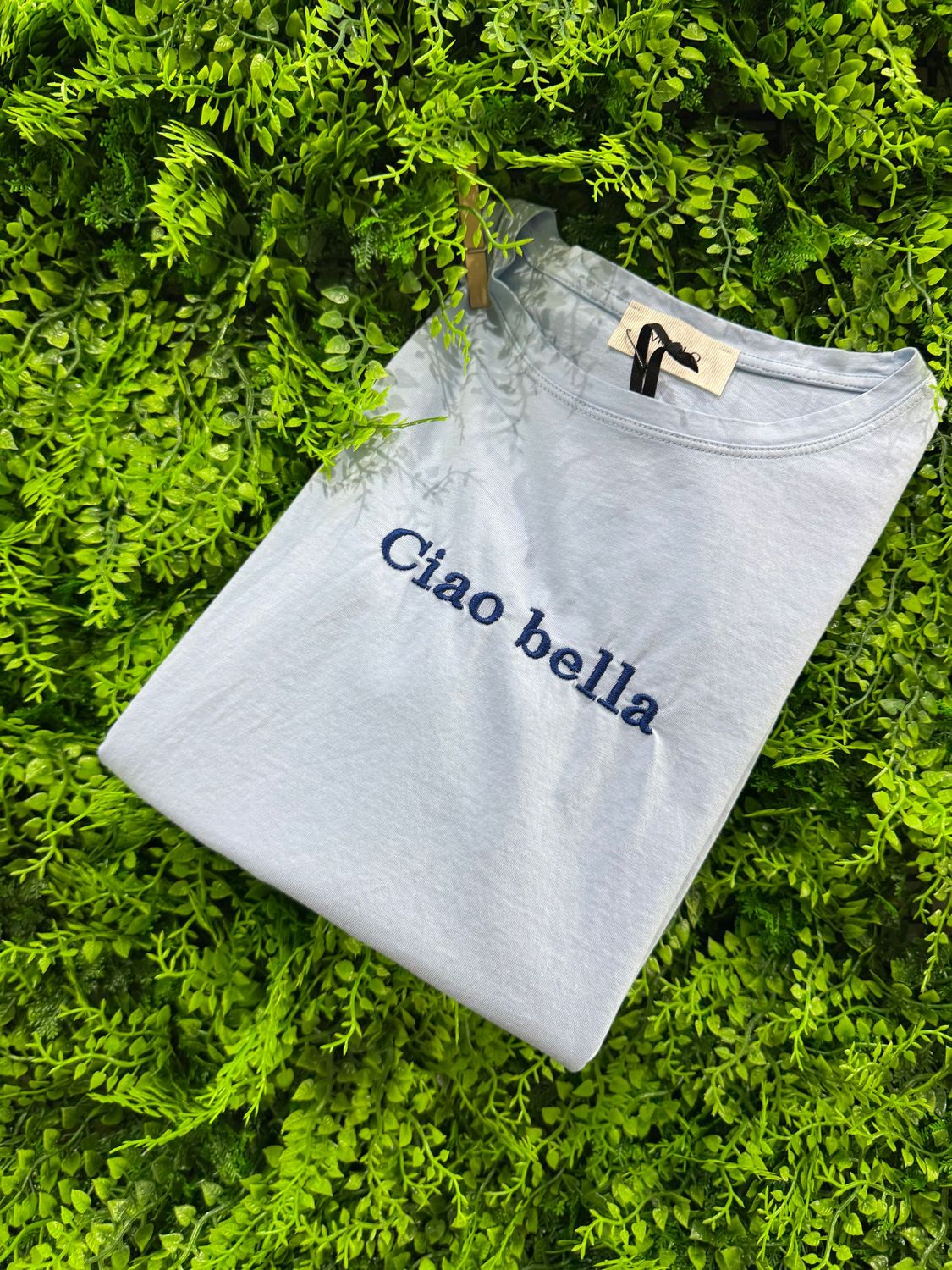 T-Shirt Vicolo "Ciao bella" azzurra TAGLIA UNICA