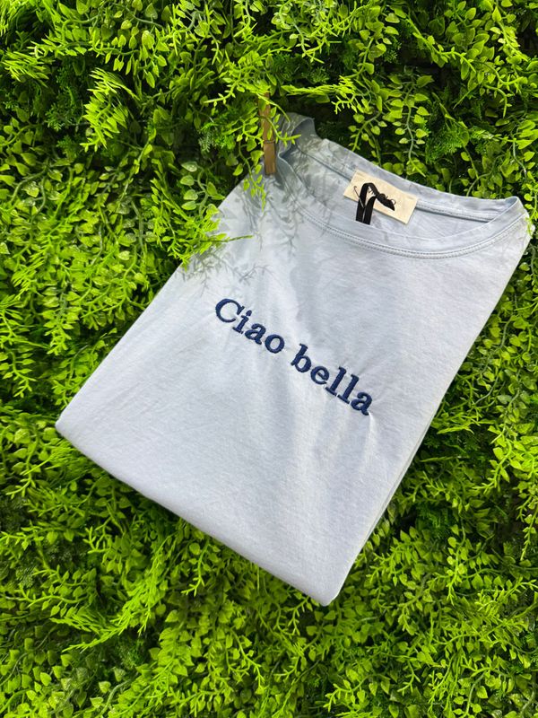 T-Shirt Vicolo T-Shirt Vicolo "Ciao bella" azzurra TAGLIA UNICA