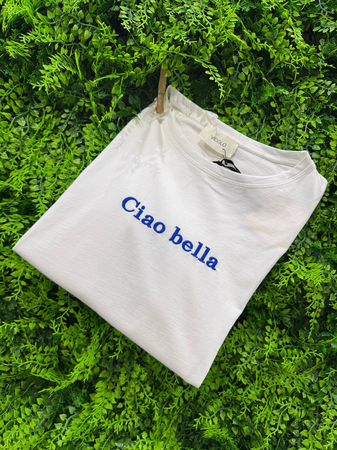 T-Shirt Vicolo "Ciao bella" bianca TAGLIA UNICA
