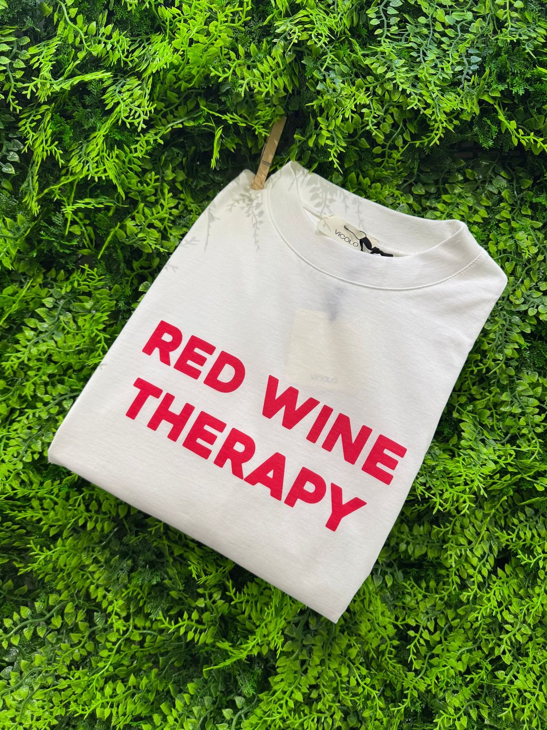T-Shirt Vicolo "Red wine therapy" TAGLIA UNICA